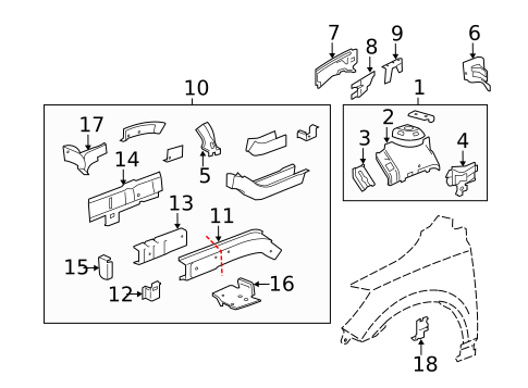 Structural Components & Rails for 2015 Buick Enclave #0