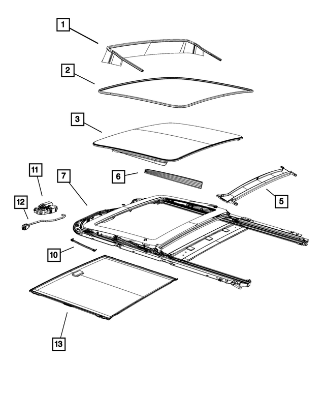 68346651AA - Body Sheet Metal Except Doors: Sunroof Wind Deflector for Mopar Image