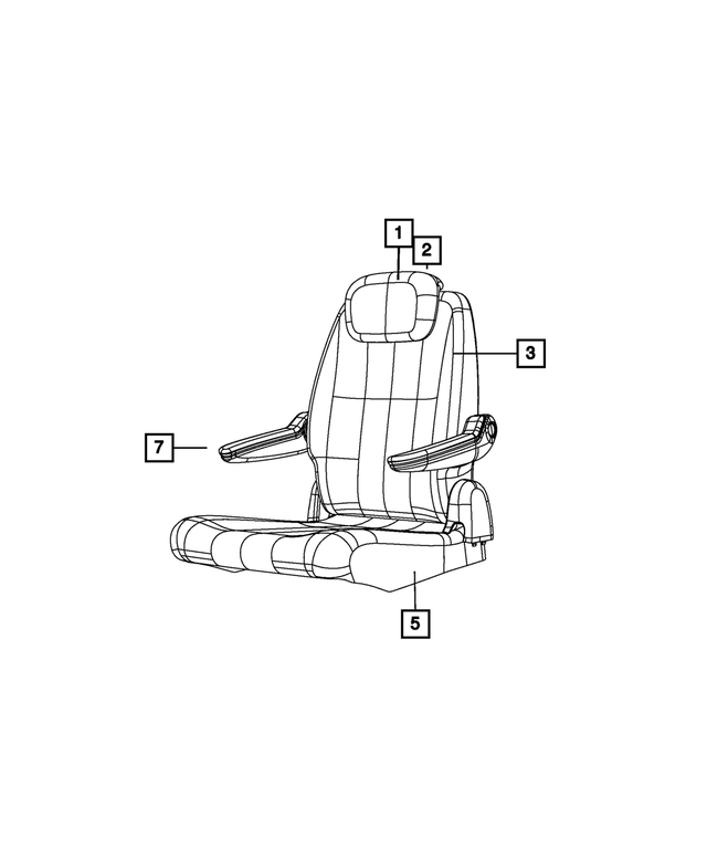 68161200AC - Interior Trim: Headrest Folding Mechanism, Right for Mopar Image