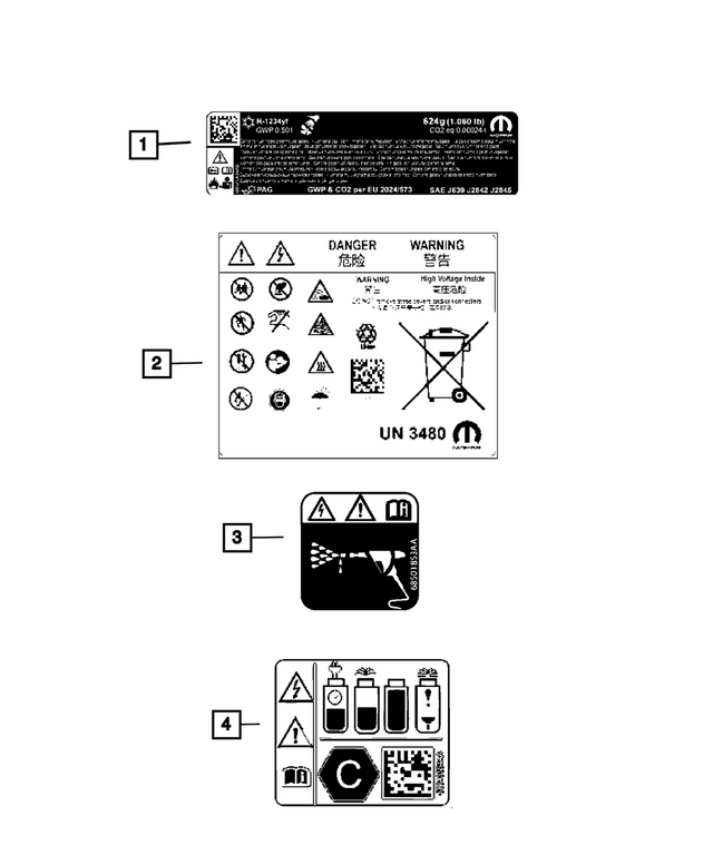 « 68494653AA – Labels : Climatisation Etiquette pour Mopar Image »