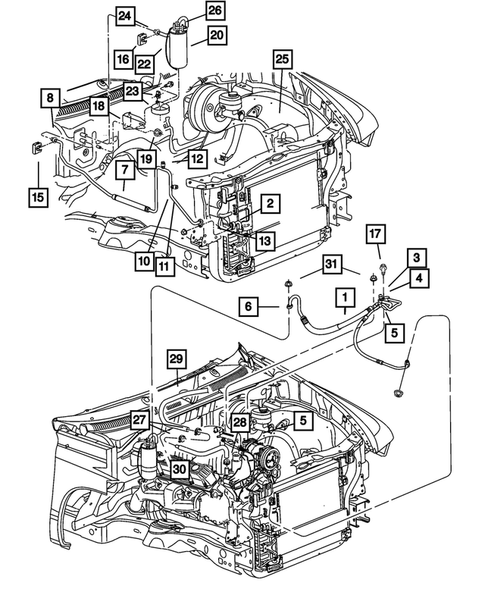 Air Conditioner and Heater Plumbing for 2002 Dodge Dakota #1