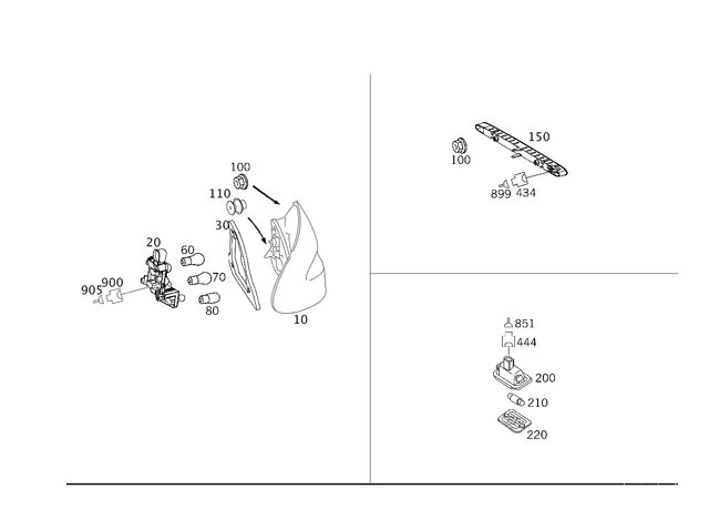 2098201564 - Electrical System: Tail Lamp for Mercedes-Benz: CLK320, CLK350, CLK500, CLK55 AMG, CLK550, CLK63 AMG Image image