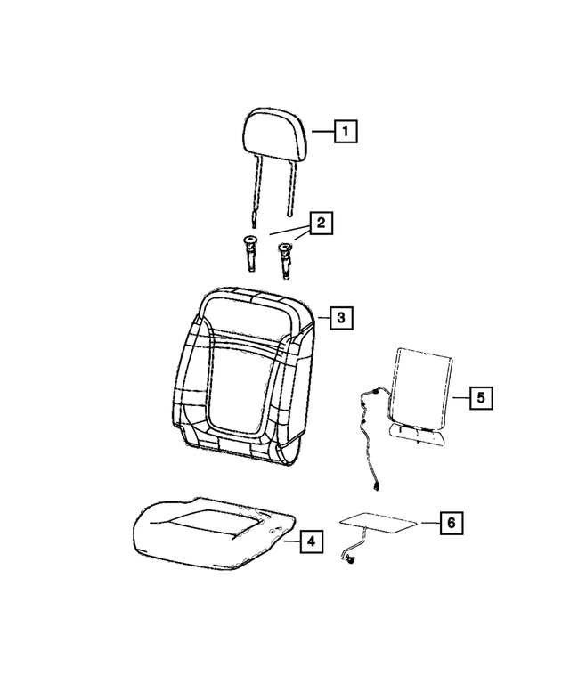6SJ30U00AA - Interior Trim: Front Seat Back Cover, Left for Mopar Image