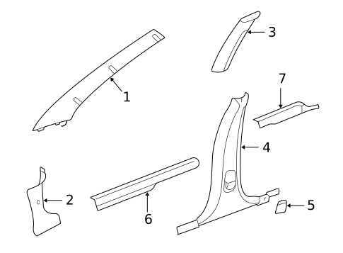 Interior Trim - Pillars for 2002 Dodge Stratus #1