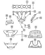 4693350AC - Engine 2.0L Four Cylinder: Exhaust Manifold Bracket, Support for Mopar Image