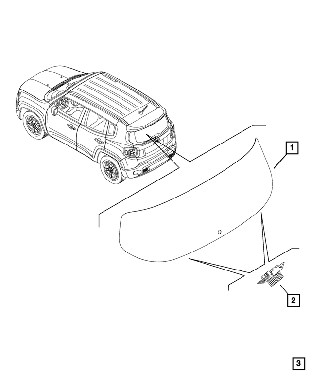 68640809AA - Glass: Liftgate Glass for Mopar Image