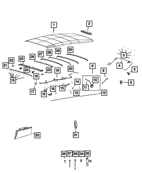 Roof for 2023 Jeep Wrangler #1