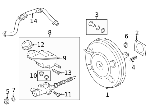 Master Cylinder - Components On Dash Panel for 2020 Hyundai Santa Fe #0