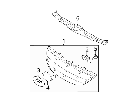 Grille & Components for 2005 Kia Spectra #0