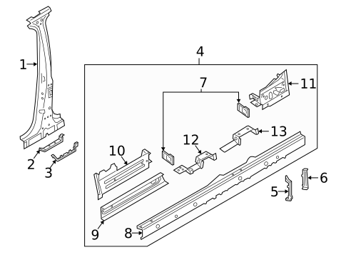 Center Pillar & Rocker for 2023 Audi e-tron Quattro #0