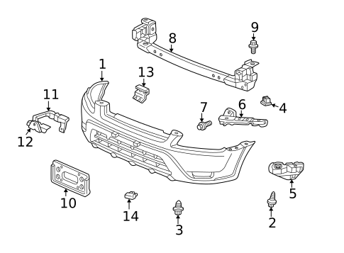 Bumper & Components - Front for 2003 Honda CR-V #0