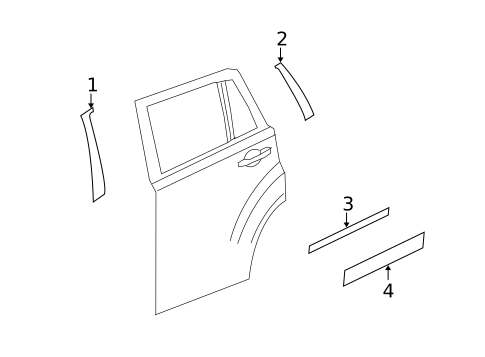 Exterior Trim - Rear Door for 2007 Jeep Patriot #0
