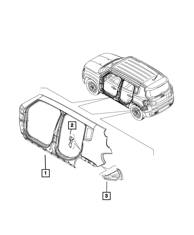 « 68254245AA – Body Sheet Metal Except Doors : Ens De Vertenelle Renfort, Côté Droit pour Mopar Image »
