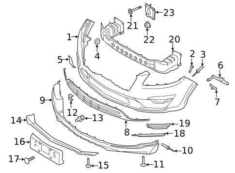 Bumper & Components - Front for 2019 Lincoln MKC #0