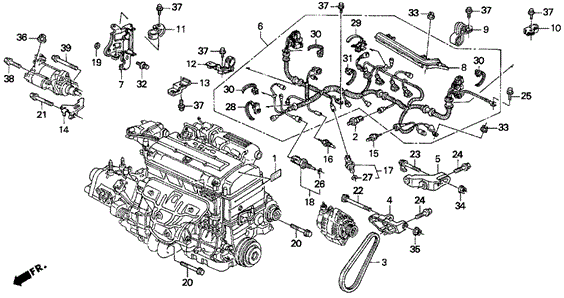 Engine Sub Cord - Clamp (VTEC) for 1994 Honda Civic del Sol #0