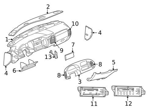 Instrument Panel Components for 2003 Dodge Ram 1500 Van #0