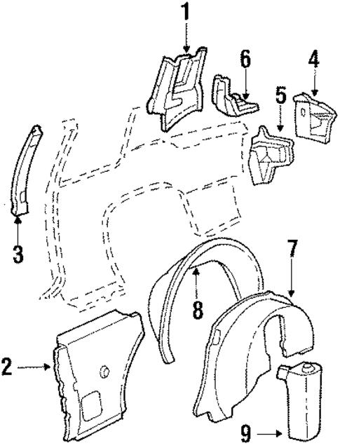 Inner Structure & Rails for 1985 Cadillac Fleetwood #0