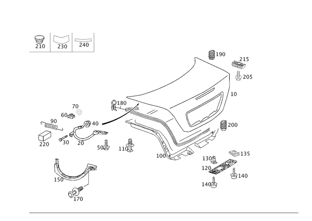 2109900020 - Trunk Lid: Screw for Mercedes-Benz: 200, 200D, 260E, 280E, 300CE, 300D, 300E, 300SD, 400E, 400SE, 400SEL, 500E, 500SEC, 500SEL, 600SEL, C220, C230, C250, C280, C300, C32 AMG, C350, C43 AMG, C55 AMG, C63 AMG, CL550, CL600, CL63 AMG, CL65 AMG, CLA250, CLK430, CLK63 AMG, CLS400, CLS500, CLS55 AMG, CLS550, CLS63 AMG, CLS63 AMG S, E250, E320, E350, E400, E420, E430, E500, E550, E63 AMG, S420 Image image