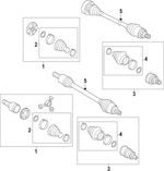 3Q0498099E - Front Drive Axle: Outer Cv Joint for Volkswagen: Arteon, Golf R, GTI, Tiguan Limited Image