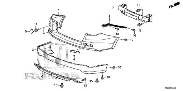 Rear Bumper (2) for 2015 Honda Crosstour #0