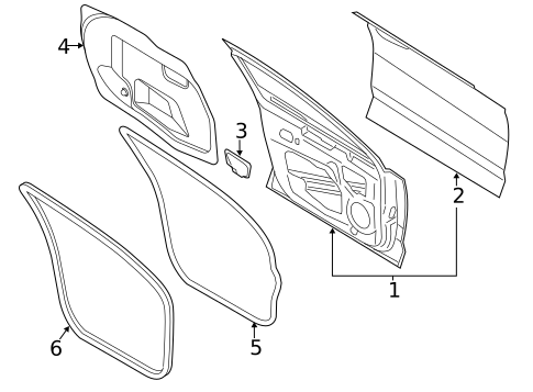 Door & Components for 2017 Ford Fusion #1
