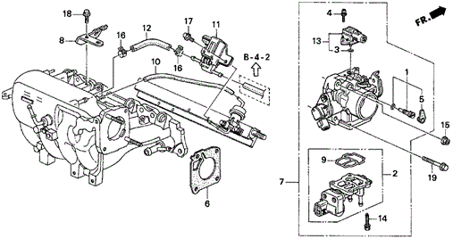 Throttle Body (3) for 1996 Honda Civic del Sol #0