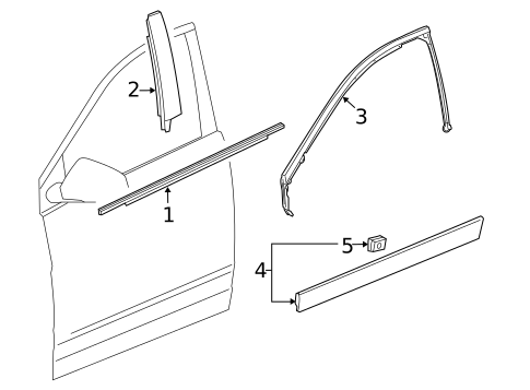 Exterior Trim - Front Door for 2013 Cadillac SRX #0
