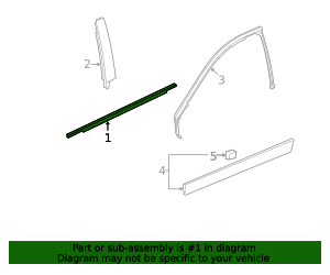 Driver Side Front Door Window Belt Reveal Molding 20945538 GM ...