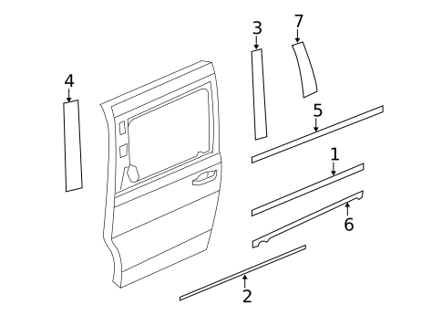 Exterior Trim - Side Door for 2009 Volkswagen Routan #0