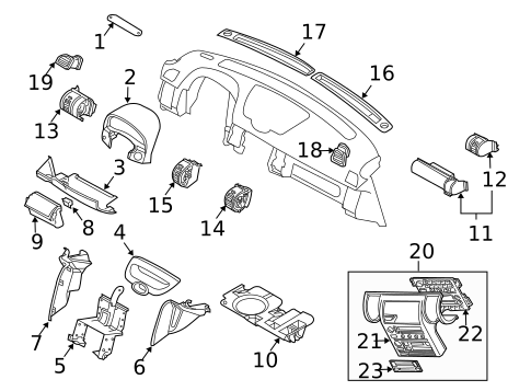 Instrument Panel Components for 2003 INFINITI G35 #0