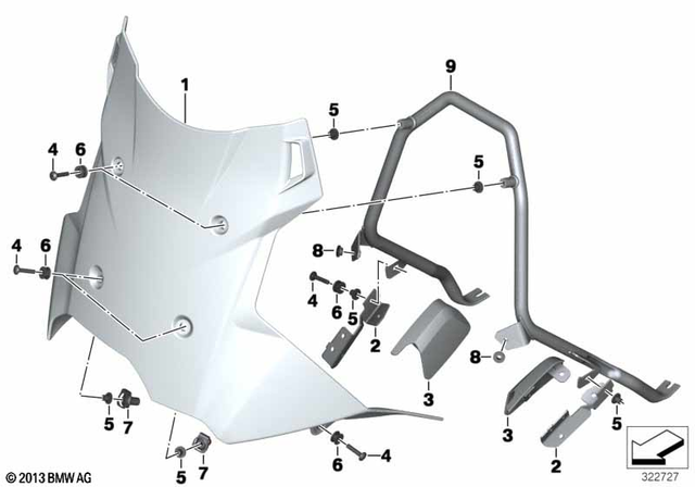 46638543901 - : Bracket For Windshield for BMW-Motorrad Image