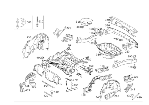 Rear End Floor for 2005 Mercedes-Benz CLK500 #0