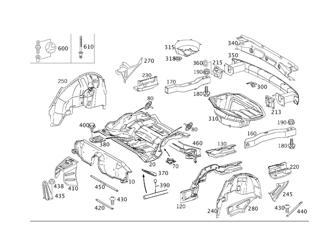 2036100020 - Substructure: Crossmember for Mercedes-Benz: CLK320, CLK350, CLK500, CLK55 AMG, CLK550, CLK63 AMG Image image