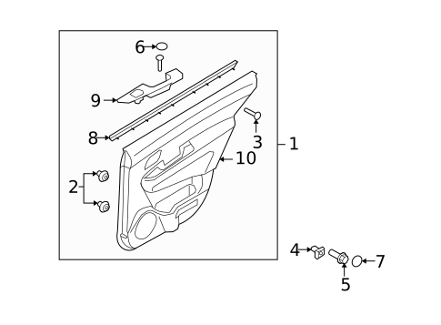 Interior Trim - Rear Door for 2009 Kia Rondo #0
