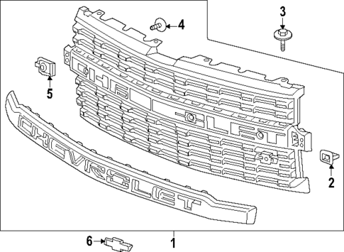 Grille & Components for 2021 Chevrolet Silverado 1500 #1