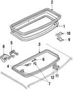 E4FZ5850054A - Body: Glass for Ford: Escort, EXP, Tempo, Thunderbird | Mercury: Cougar, Lynx, Topaz Image