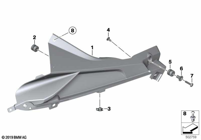 46637715922 - Frame and Mounting Parts: Plaque Holder, Right -  for BMW-Motorrad Image