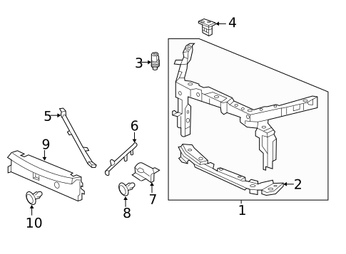 Radiator Support for 2019 Acura TLX #0