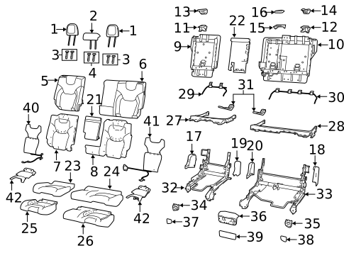 Rear Seat Components for 2022 Jeep Cherokee #1