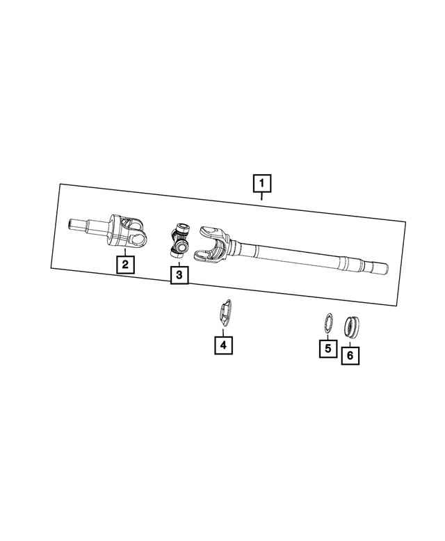 « 68048472AA – Front Axle; Dana 216 MM; Differential and Drive Line : Arbre D'essieu Guide pour Mopar Image »