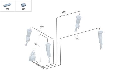 Line Routing with Air Suspension for 1991 Mercedes-Benz 350 SD #0