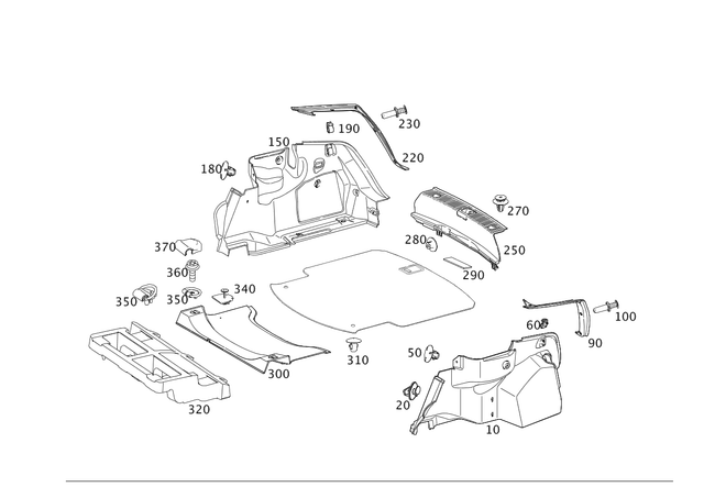 2046905626 - Trim and Lining: Trim, Wheel Well for Mercedes-Benz: C250, C300, C350 Image image