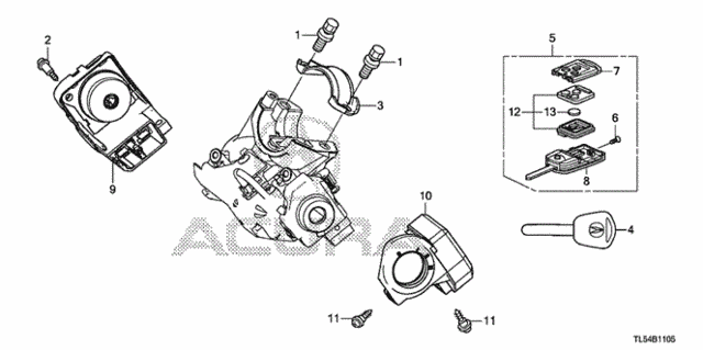 Key Cylinder Components for 2011 Acura TSX #0