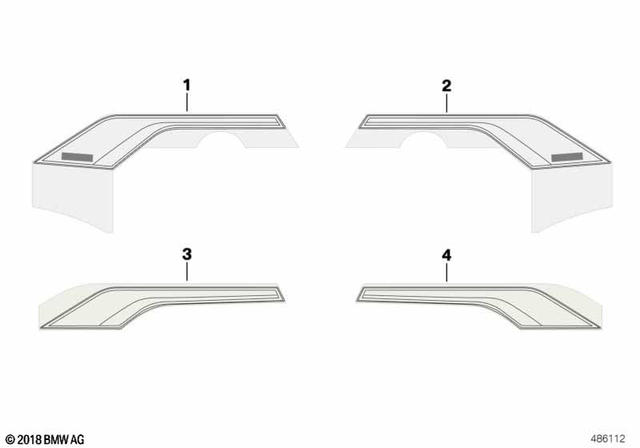 51148404695 - Body Equipment: Decor Fairing Top Section, Left - Greywhitealu for BMW-Motorrad Image image