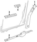 16653192 - Body: Center Pillar Trim for Buick: LeSabre, Park Avenue | Oldsmobile: 88, 98 | Pontiac: Bonneville Image
