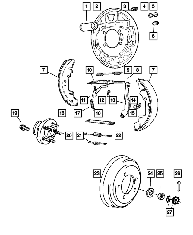 4883833AA - Service Brakes: Drum Shoe And Lining Kit for Mopar Image