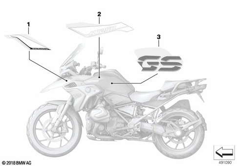 Stickers, Labels, Adhesive Film Strips for 2018 BMW-Motorrad R 1250 GS #1
