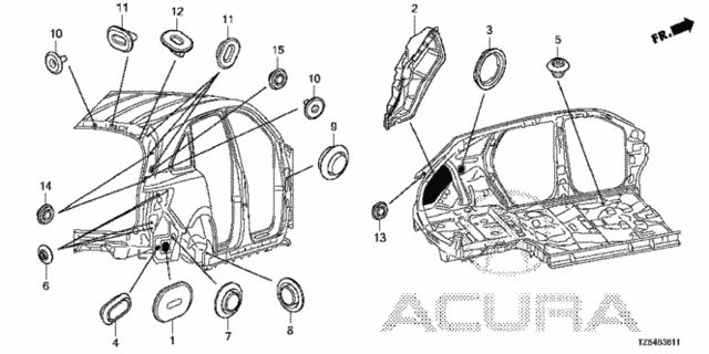 Grommet (2) for 2018 Acura MDX #0