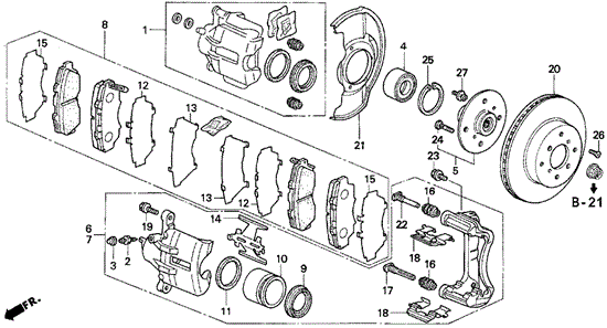 Front Brake (2) for 1993 Honda Prelude #0