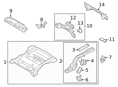 Rear Floor & Rails for 2010 Mercury Mariner #0